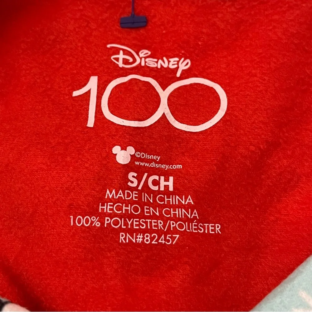 Disney 100 Pajama Top Button Front Christmas Cartoon Print Blue S - Picture 4 of 6